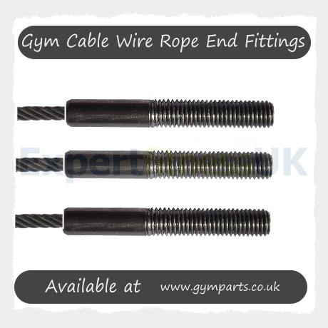 GYM PARTS - M10 x 120mm Gym Cable Wire Rope THREADED STUD